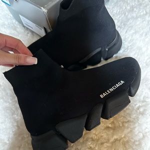 Black on black Balenciaga Speed Trainers